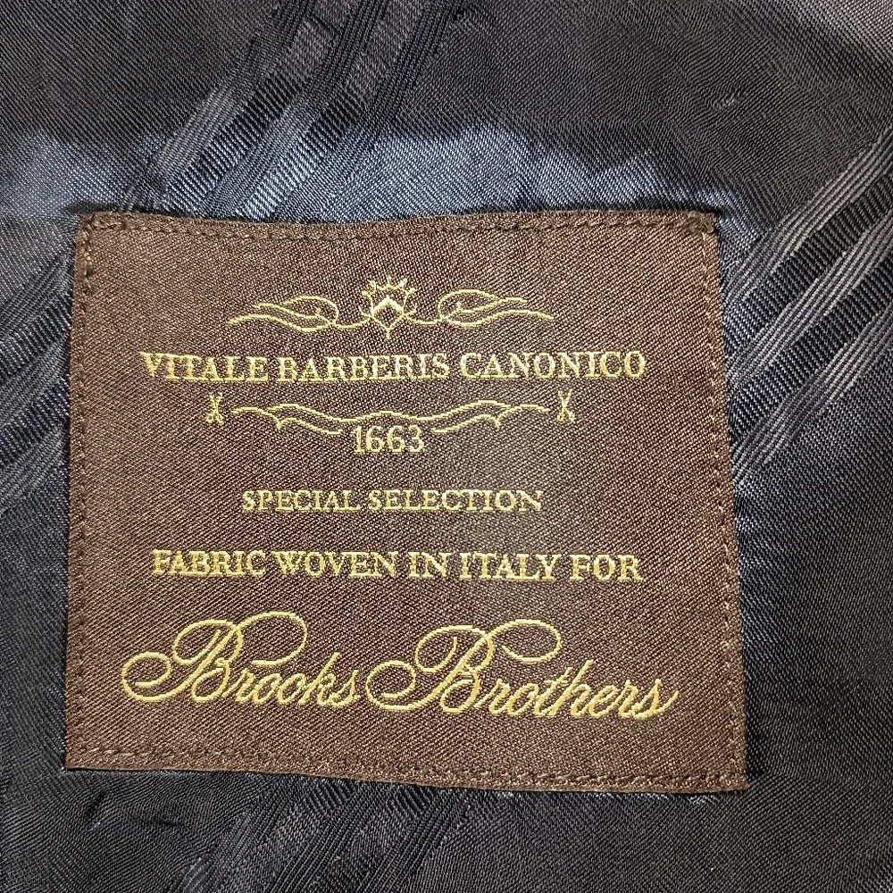 Brooks Brothers Madison Fit Black 100% Wool Blazer 48L‎ Gold Buttons Italy